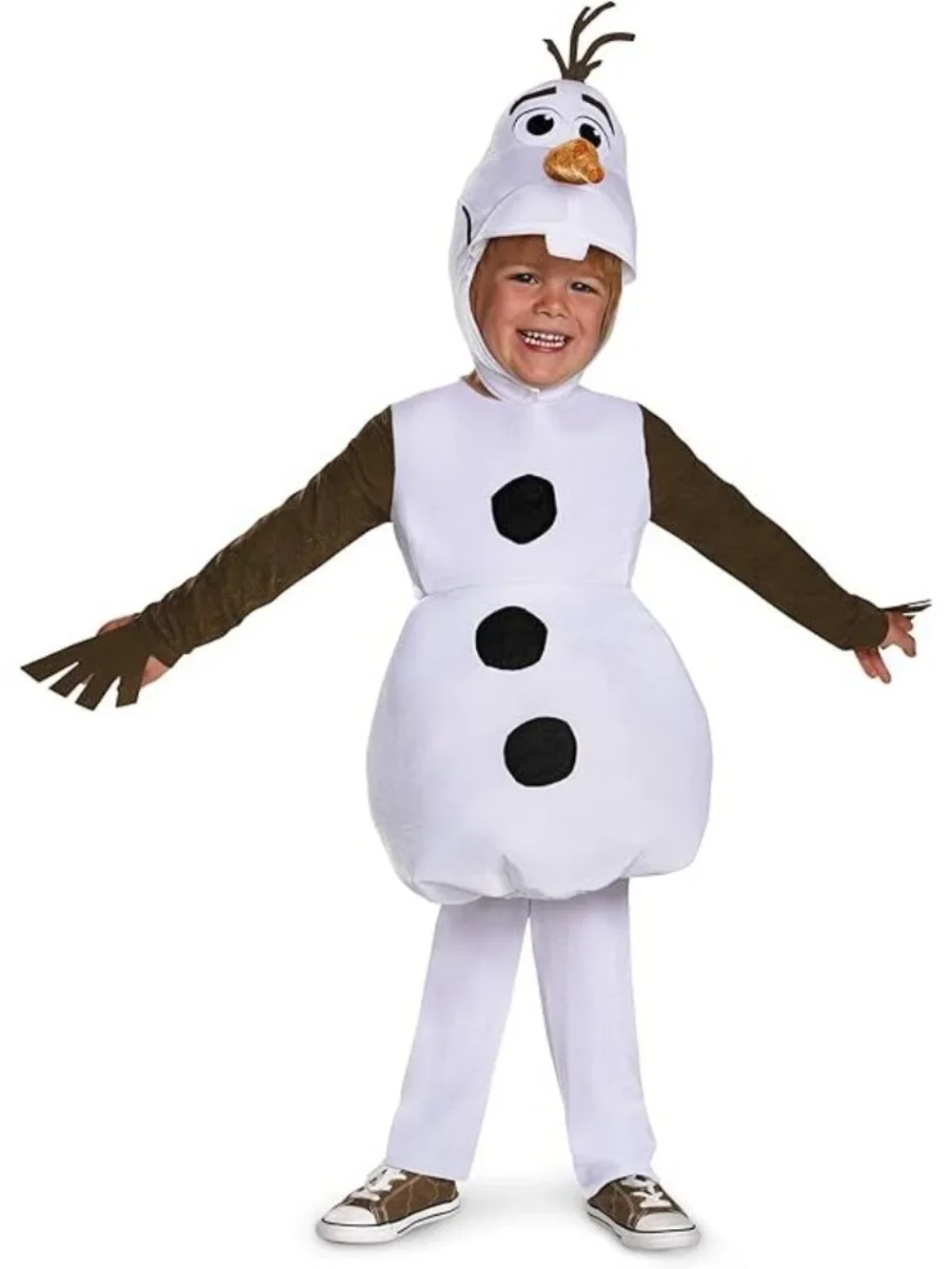 Frozen Olaf Costume Snowman Plush Hood Disney Disguise Halloween Toddler Kid 4-6